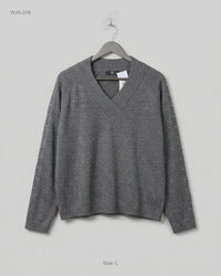 LETEMPSDES (WJS-318) Embellished V-Neck Sweater