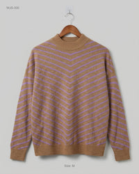 Ms Mode (WJS-330) Chevron Mock-Neck Sweater