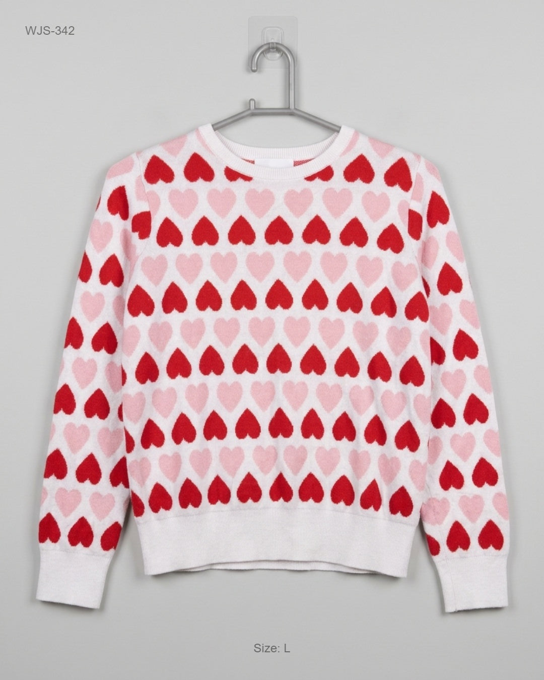 Naf Naf (WJS-342) Crewneck Heart-Print Sweater