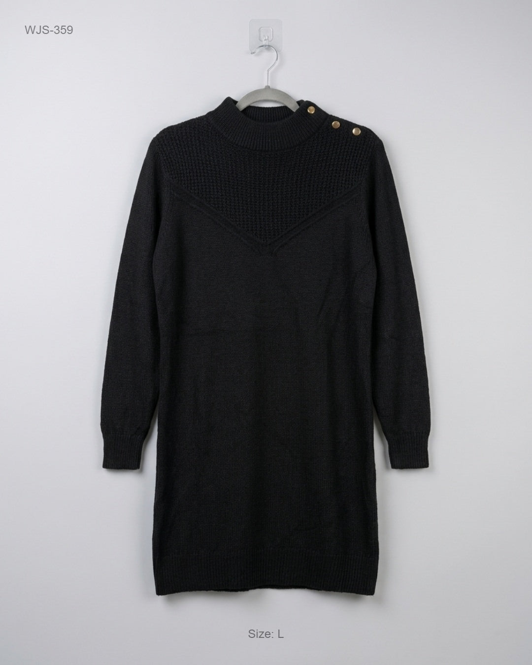 CUT LABEL Black Knitted Longline Sweater buy preloved clothing online Pakistan