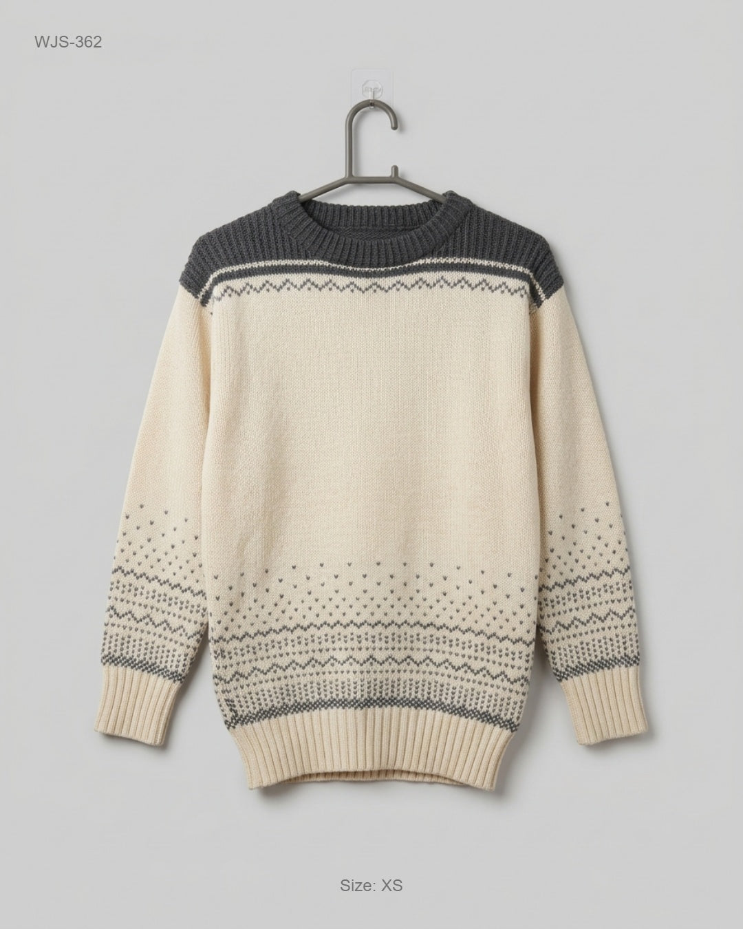 MOREAU Beige Fair Isle Crewneck Sweater buy preloved clothing online Pakistan