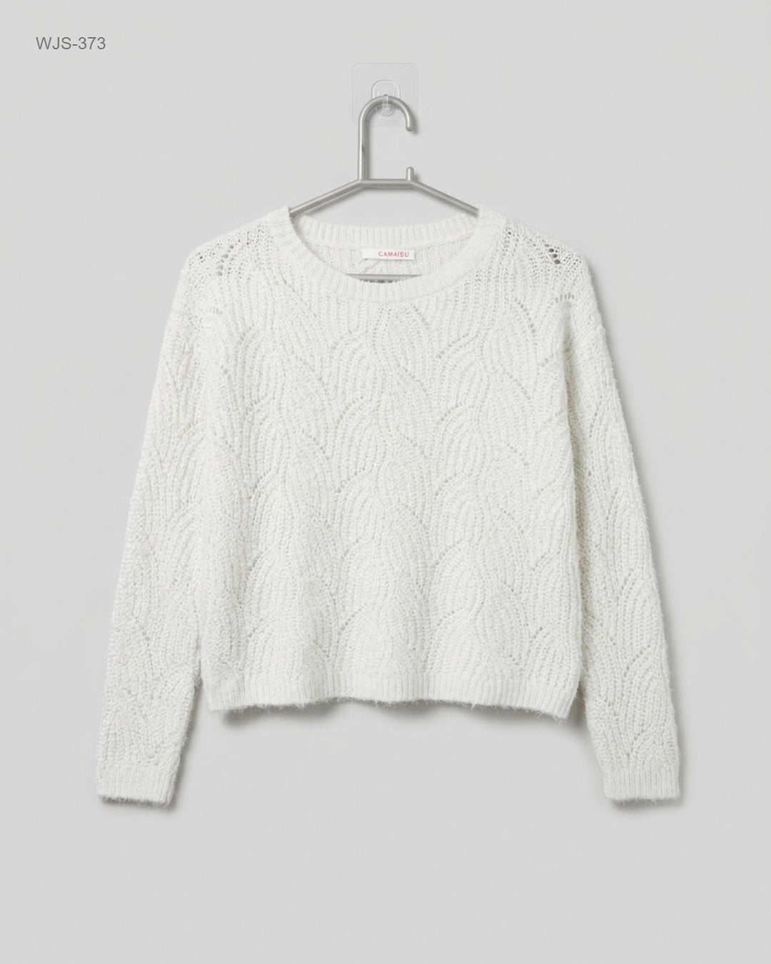Camaieu OffWhite Pointelle Knit Sweater buy preloved clothing online Pakistan