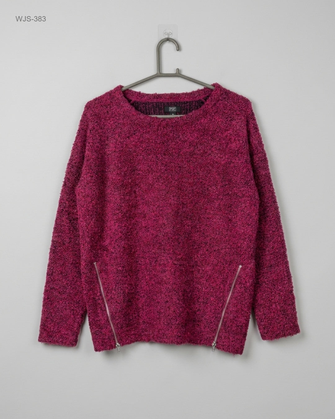 F&F (WJS-383) Textured Knit Side-Zip Sweater