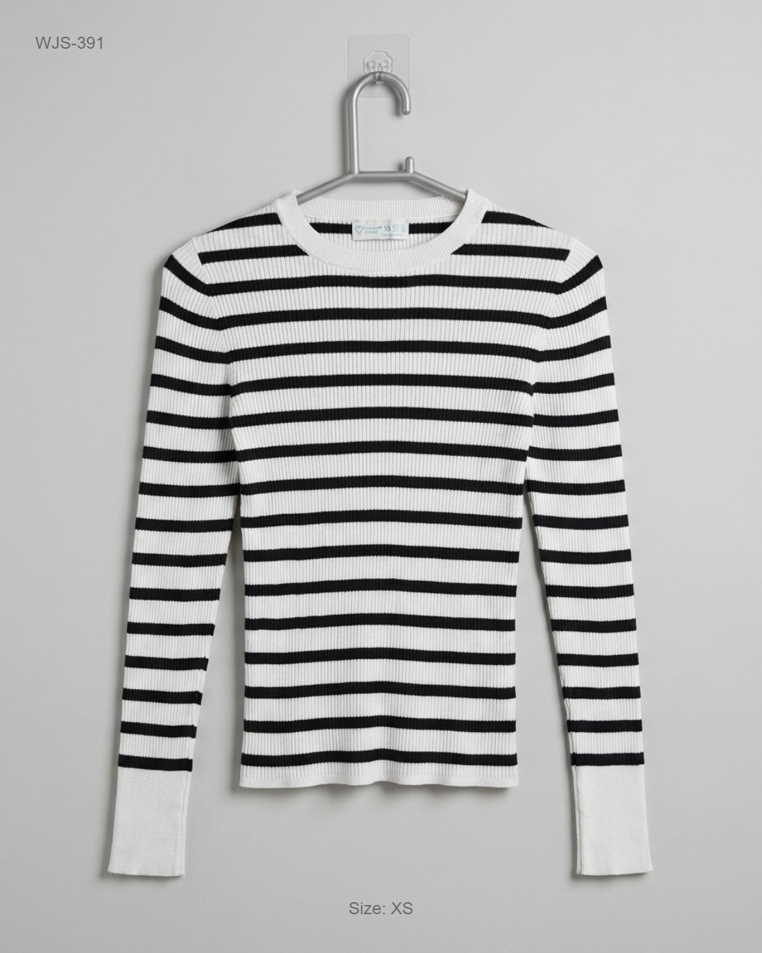 Primark BLUE & WHITE Ribbed Striped Long-Sleeve Top buy preloved clothing online Pakistan