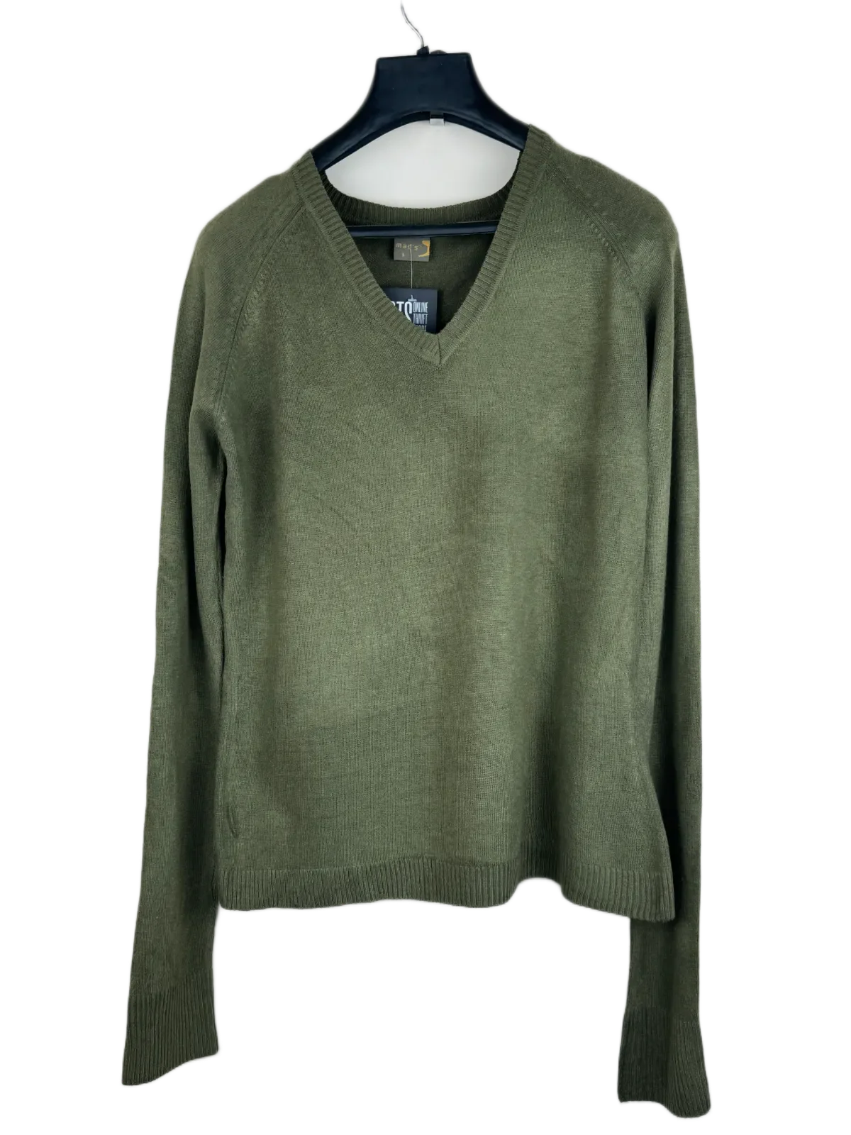 Premium Condition Winter Knitted Tops | Preloved Mads | Olive Acrylic | Thrift Shop for Women Karachi Pakistan | OTS