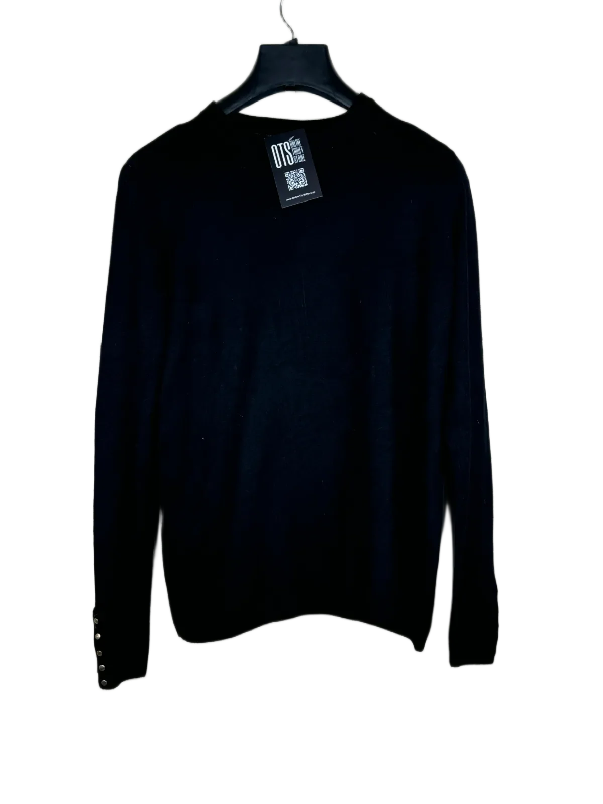 Preloved Premium Winter Knitted Tops by Zara, Black Polyester for Women - OTS Thrift Shop Peshawar Pakistan