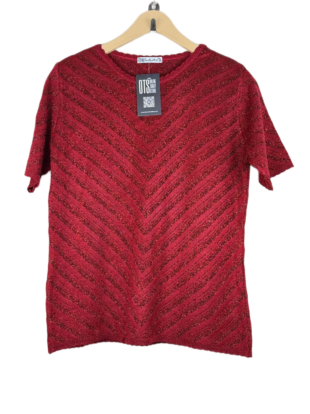 Winter Knitted Tops | Berkertex | Preloved Branded | Maroon Acrylic | Premium | OTS Thrift Store Peshawar Pakistan