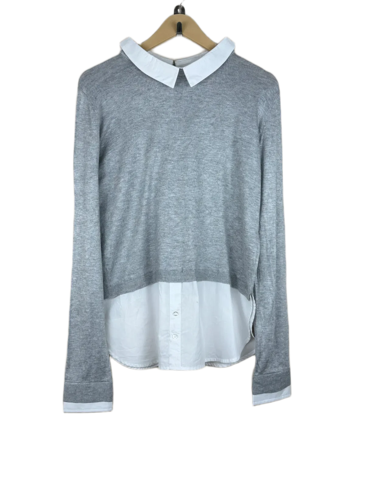 Preloved Premium Winter Knitted Tops by Atmosphere, Gray Viscose for Women - OTS Thrift Shop Lahore Pakistan