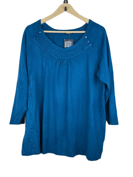 Preloved Premium Winter Knitted Tops by M&Co, Blue Acrylic for Women - OTS Thrift Shop Karachi Pakistan