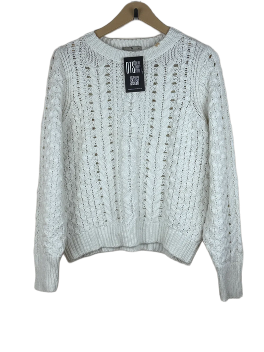 Shop Excellent Winter Knitted Tops by TU | Preloved Branded Clothes | White Cotton | Women | OTS Thrift Store Peshawar Pakistan