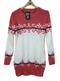 Red Winter Knitted Top by Unknown (WKT-135)