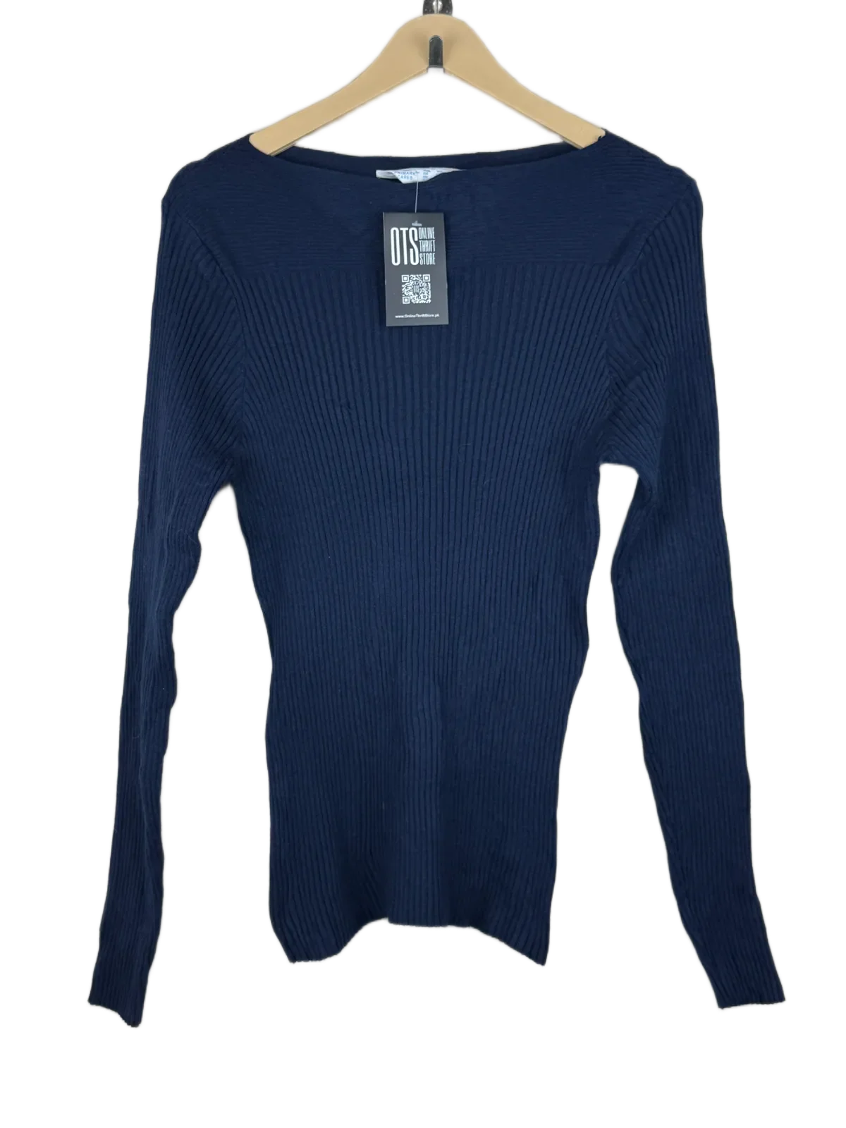 Preloved Premium Winter Knitted Tops by Primark, Blue Polyester for Women - OTS Thrift Shop Islamabad Pakistan