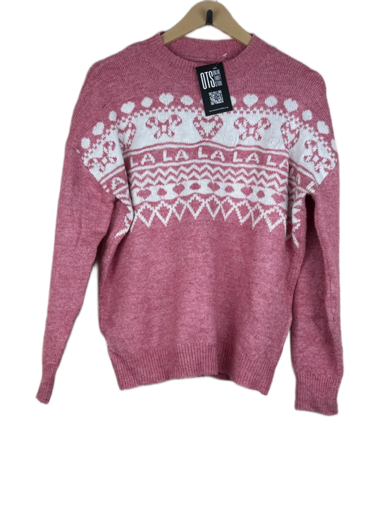 Shop Premium Winter Knitted Tops by Unknown | Preloved Branded Clothes | Pink Acrylic | Women | OTS Thrift Store Peshawar Pakistan