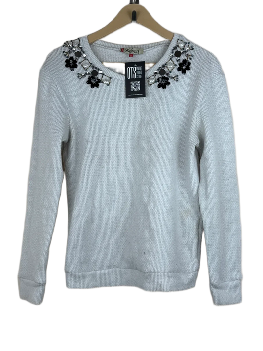 Winter Knitted Tops | Kelyna Paris | Preloved Branded | White Polyester | Good | OTS Thrift Store Islamabad Pakistan
