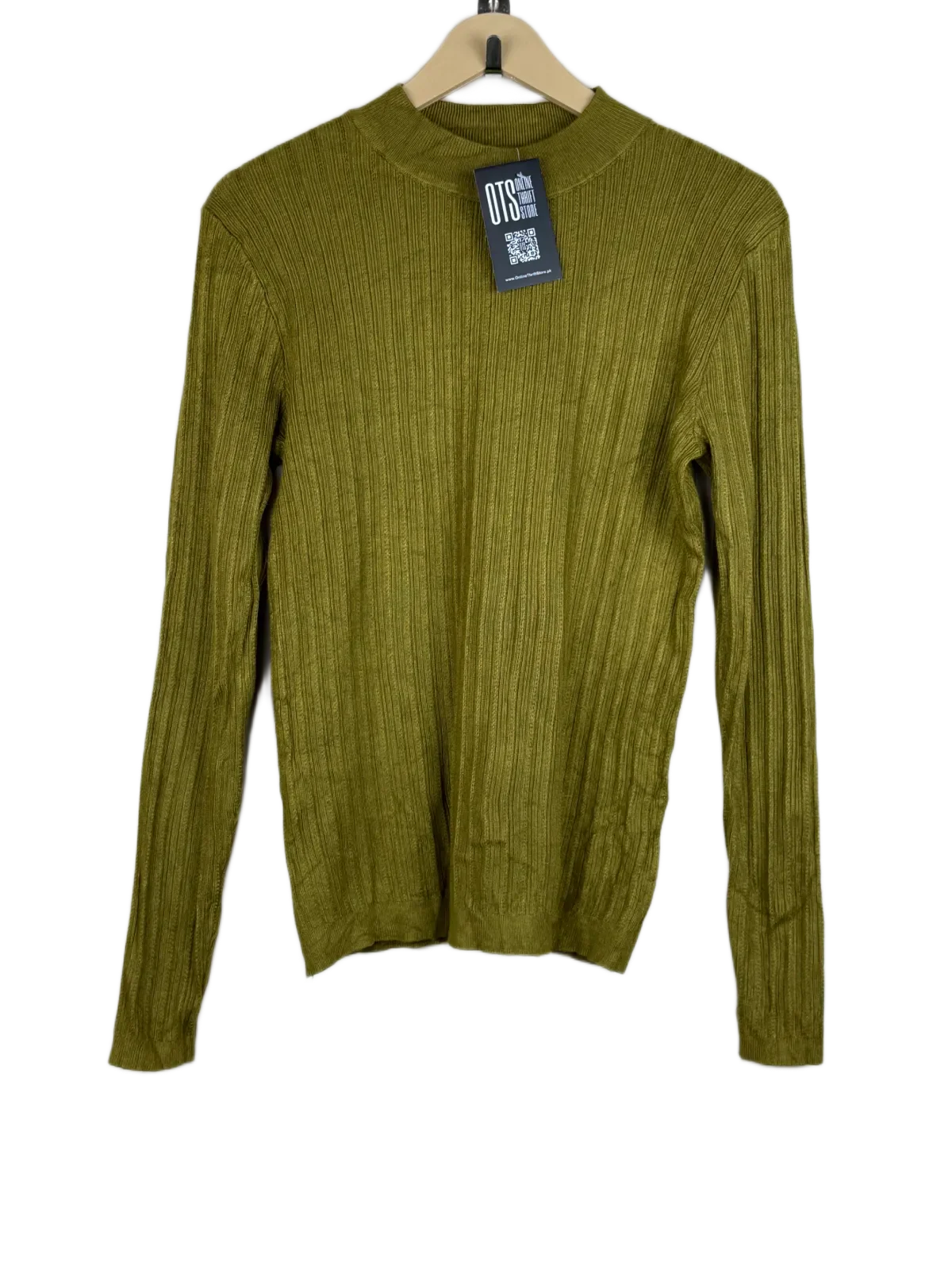 Winter Knitted Tops | TU | Preloved Branded | Olive Viscose | Premium | OTS Thrift Store Islamabad Pakistan