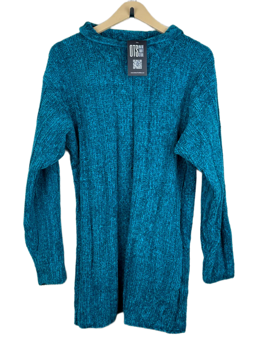 Good Condition Winter Knitted Tops | Preloved Bonmarché | Teal Acrylic | Thrift Shop for Women Peshawar Pakistan | OTS