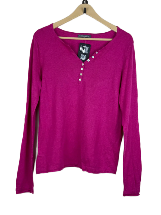 Preloved Good Winter Knitted Tops by Laura Ashley, Maroon Viscose for Women - OTS Thrift Shop Karachi Pakistan