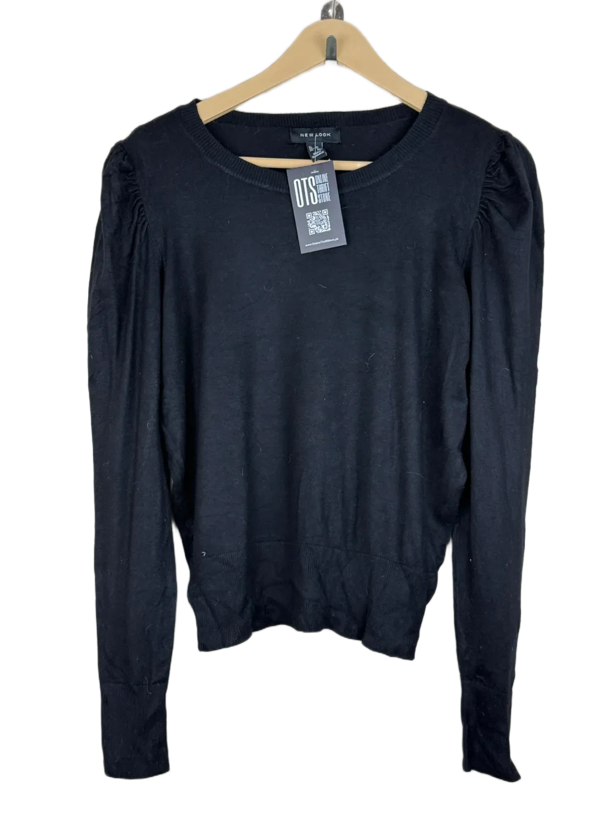 UK Imported secondhand Winter Knitted Tops - New Look brand, Black Viscose, Premium Plus condition, for Women - Online Thrift Store Lahore Pakistan