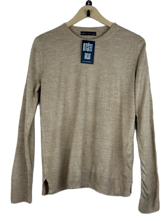 Secondhand Branded Winter Knitted Tops by Marks & Spencer, Tan Acrylic fabric, Premium Plus condition, for Women - Online Thrift Shop Karachi Pakistan