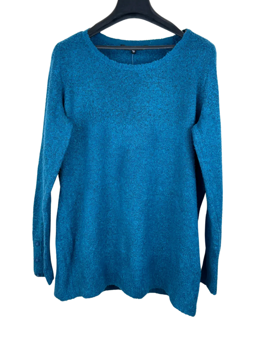 Shop Premium Plus Winter Knitted Tops by Anya Madsen | Preloved Branded Clothes | DarkBlue Acrylic | Women | OTS Thrift Store Lahore Pakistan