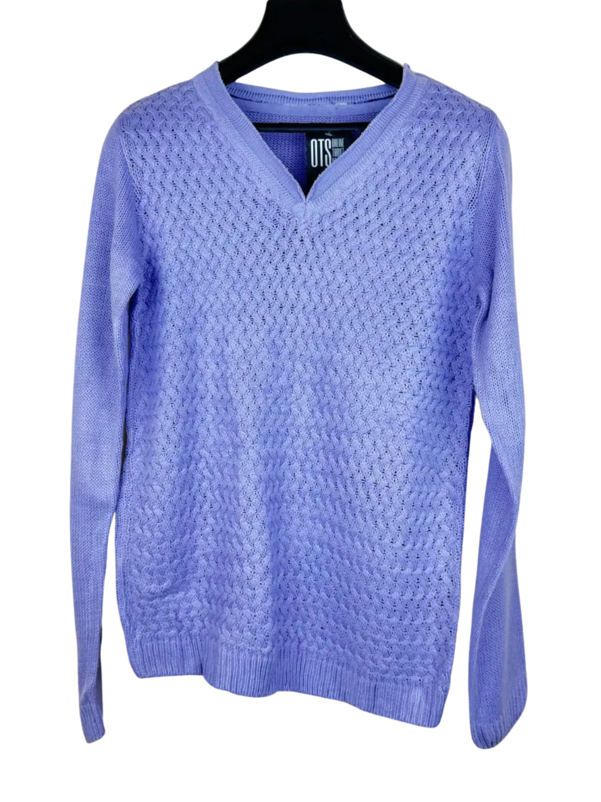 Shop Premium Plus Winter Knitted Tops by Unknown | Preloved Branded Clothes | Purple Cotton | Women | OTS Thrift Store Peshawar Pakistan