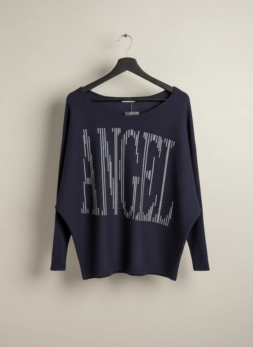 Preloved Premium Winter Knitted Tops by MOEWY, DarkBlue VISCOSE for Women - OTS Thrift Shop Islamabad Pakistan