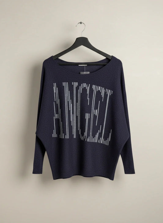 Preloved Premium Winter Knitted Tops by MOEWY, DarkBlue VISCOSE for Women - OTS Thrift Shop Islamabad Pakistan