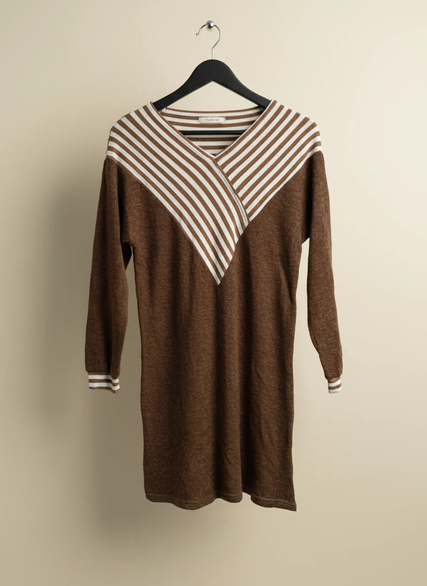 Preloved Premium Winter Knitted Tops by Unknown, Brown VISCOSE for Women - OTS Thrift Shop Islamabad Pakistan