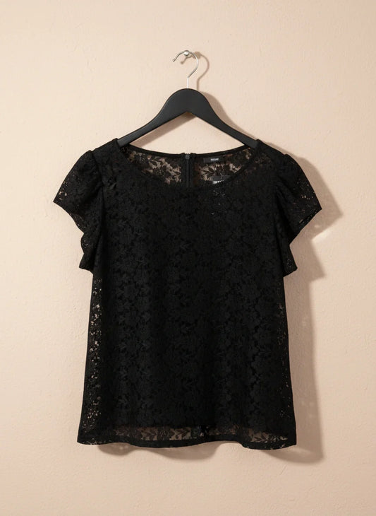 Preloved Premium Winter Knitted Tops by F&F, Black nylon for Women - OTS Thrift Shop Lahore Pakistan
