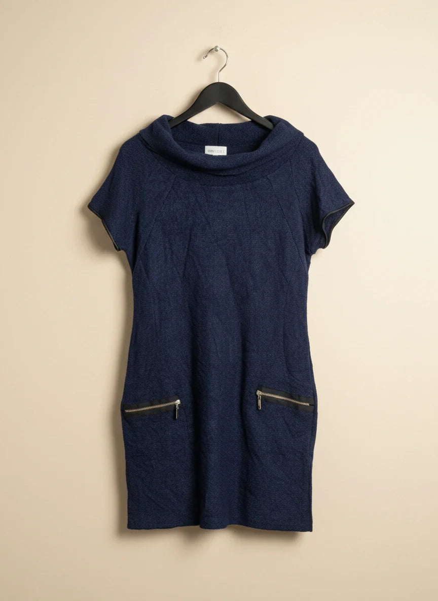 Navy Blue Winter Knitted Tops by Apricot (WKT-233)