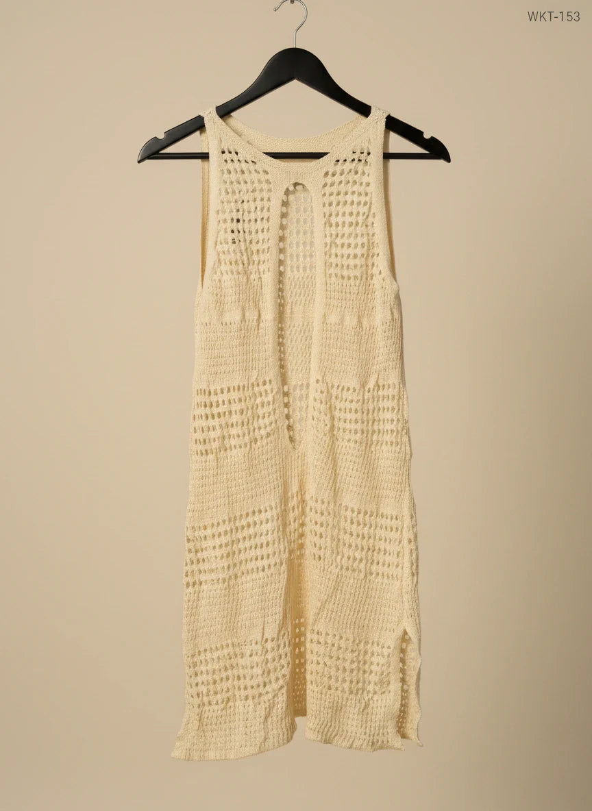 Light Yellow Winter Knitted Tops by Unknown (WKT-253)