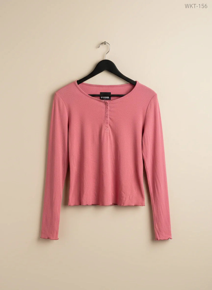 Pink Winter Knitted Tops by Unknown (WKT-256)