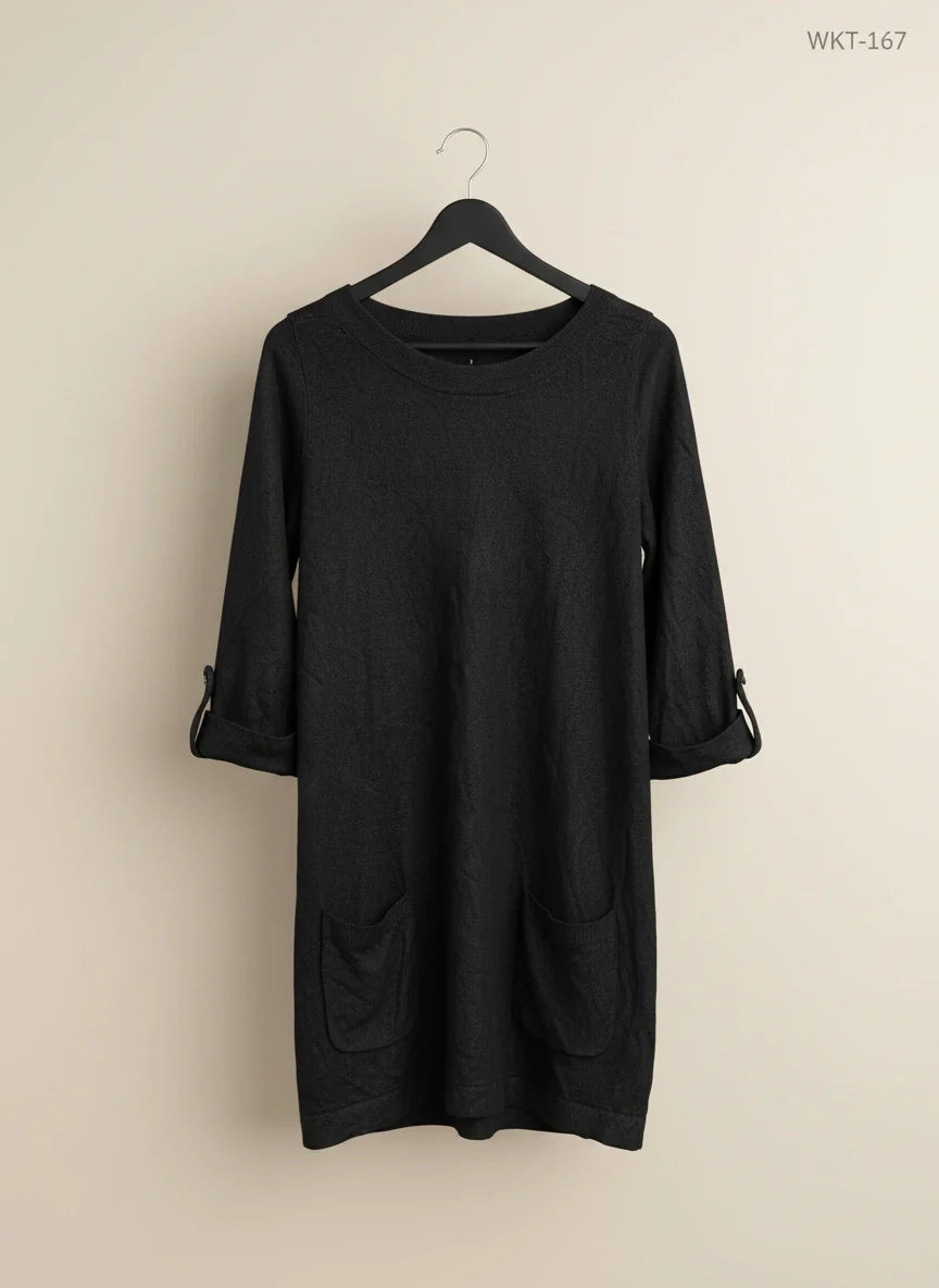 Winter Knitted Tops | Marks & Spencer | Preloved Branded | Black Acrylic | Premium | OTS Thrift Store Peshawar Pakistan