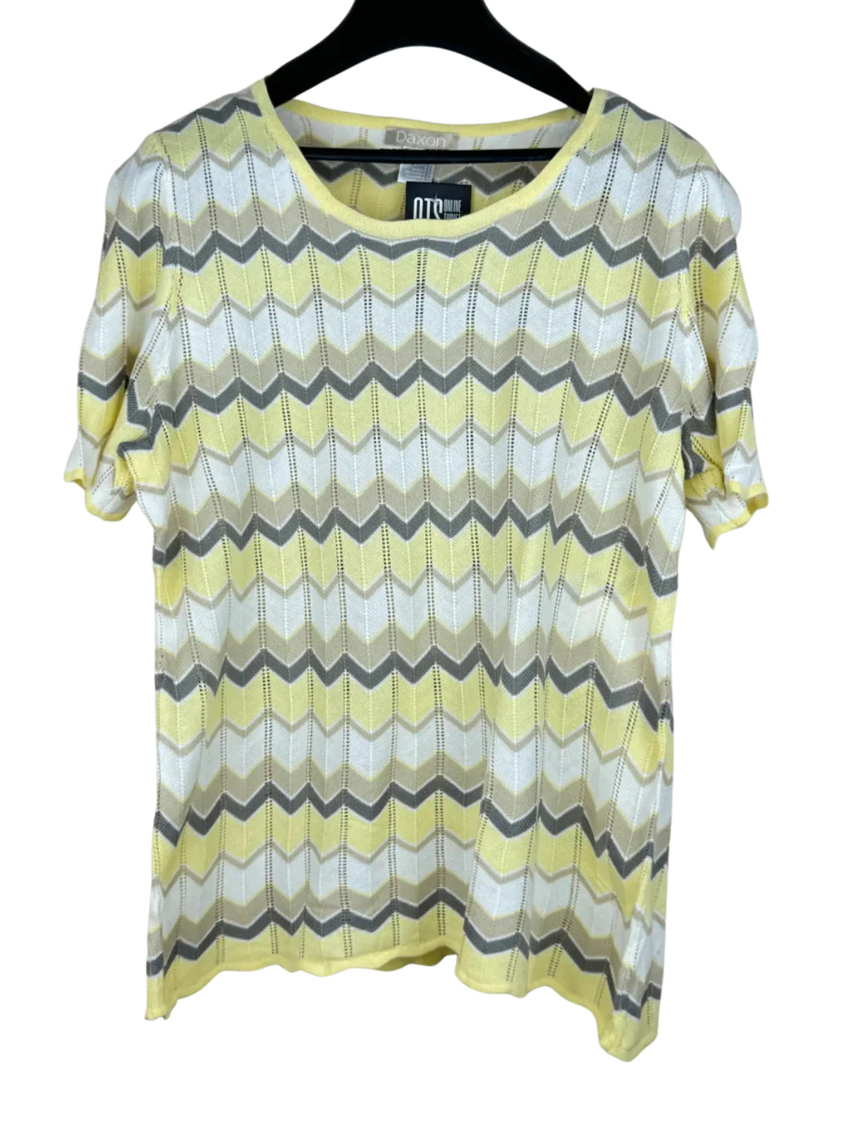 Shop Premium Plus Winter Knitted Tops by Daxon | Preloved Branded Clothes | Yellow Acrylic | Women | OTS Thrift Store Karachi Pakistan
