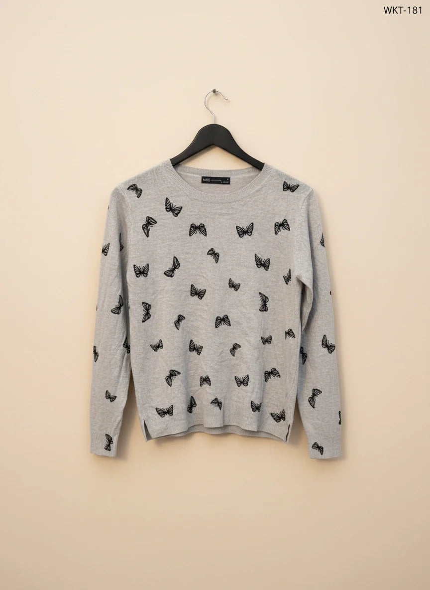 Secondhand Branded Winter Knitted Tops by Marks & Spencer, Gray acrylic fabric, Premium condition, for Women - Online Thrift Shop Islamabad Pakistan