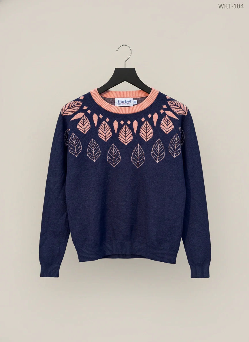 Dark Blue Winter Knitted Tops by Harkel (WKT-284)