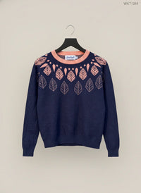 Dark Blue Winter Knitted Tops by Harkel (WKT-284)