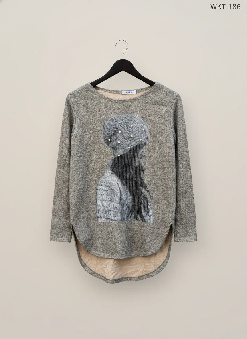 Brown Winter Knitted Tops by Unknown (WKT-286)