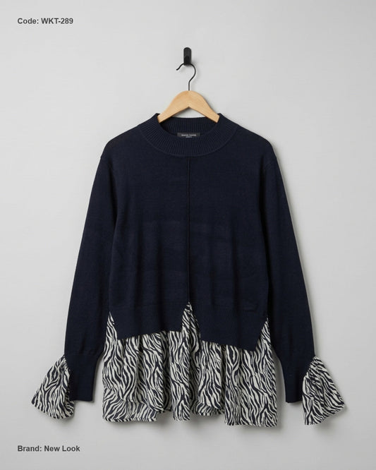 Preloved Premium Winter Knitted Tops by New Look, Black viscose for Women - OTS Thrift Shop Peshawar Pakistan