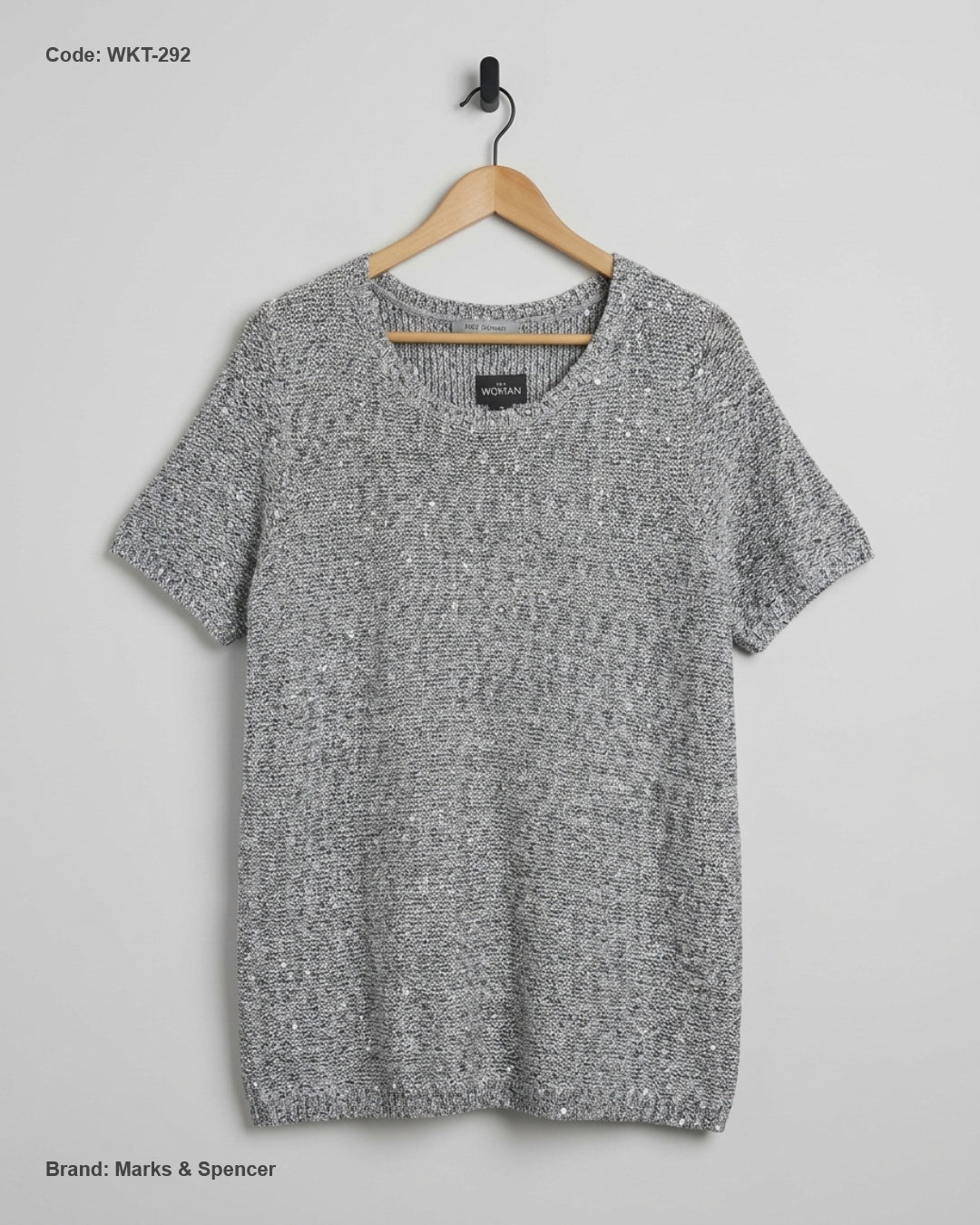 Marks & Spencer (WKT-292) Short-Sleeve Sequin Knit Top