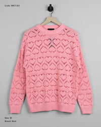 Next (WKT-303) Heart Pattern Pointelle Sweater