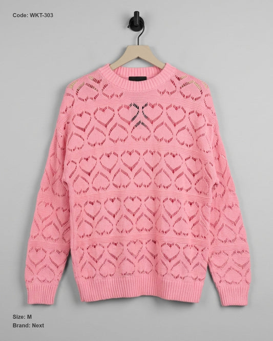 Premium Condition Winter Knitted Tops | Preloved Next | Pink ACRYLIC | Thrift Shop for Women Islamabad Pakistan | OTS