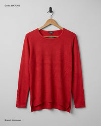 Unknown (WKT-304) Fine-Knit Crewneck Top