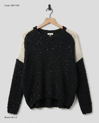 M J A (WKT-305) Sequined Bouclé Knit Sweater