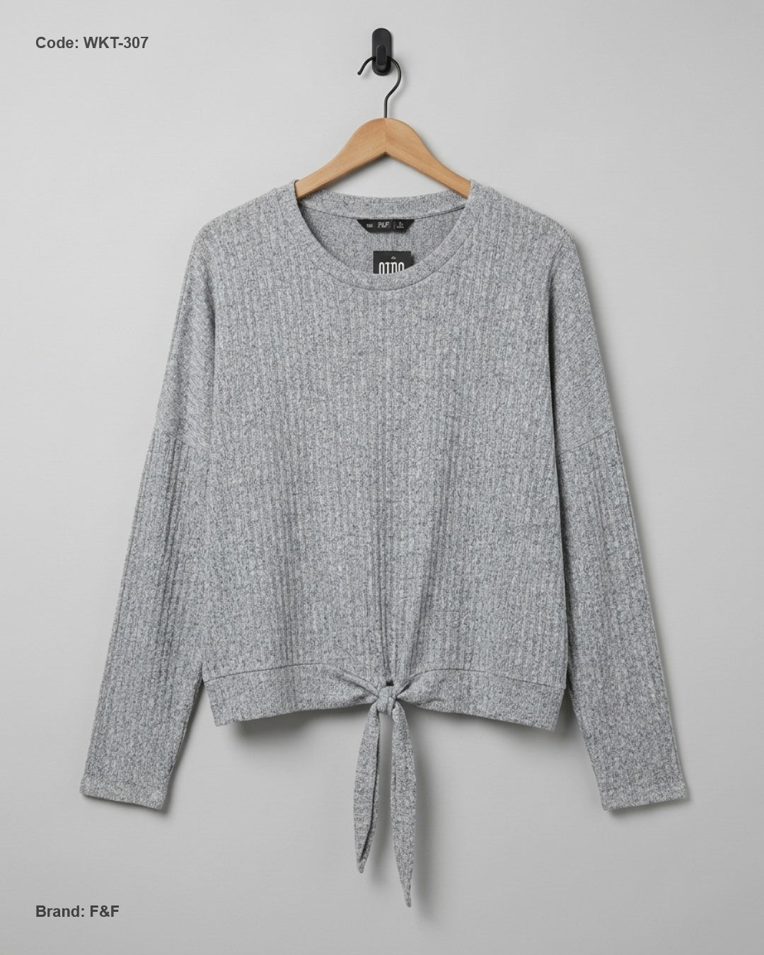 Shop Premium Winter Knitted Tops by F&F | Preloved Branded Clothes | Gray polyester | Women | OTS Thrift Store Peshawar Pakistan