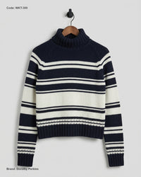Dorothy Perkins (WKT-309) Striped Turtleneck Sweater
