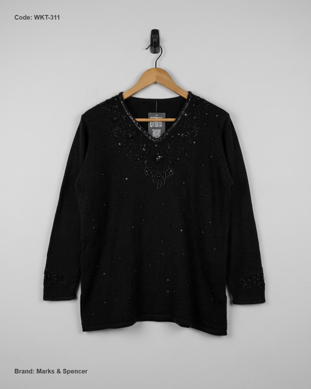 Excellent Condition Winter Knitted Tops | Preloved Marks & Spencer | Black polyester | Thrift Shop for Women Islamabad Pakistan | OTS