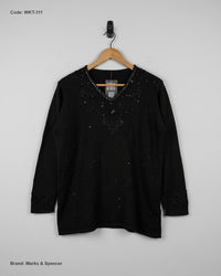 Marks & Spencer (WKT-311) Embellished V-neck Sweater
