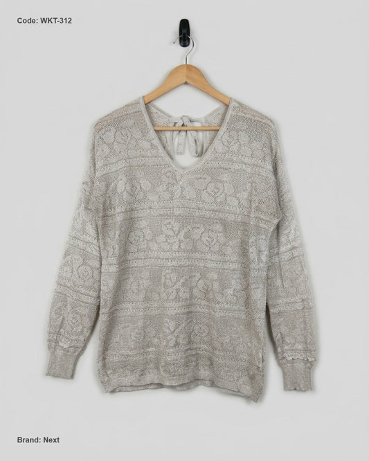 Excellent Condition Winter Knitted Tops | Preloved Next | Beige VISCOSE | Thrift Shop for Women Lahore Pakistan | OTS