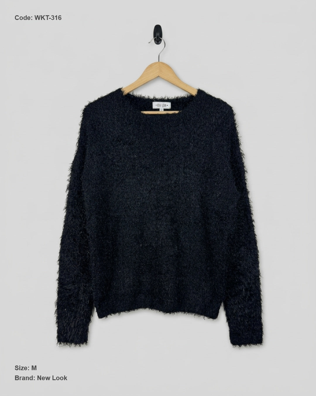 Secondhand Branded Winter Knitted Tops by New Look, Black POLYESTER fabric, Excellent condition, for Women - Online Thrift Shop Karachi Pakistan